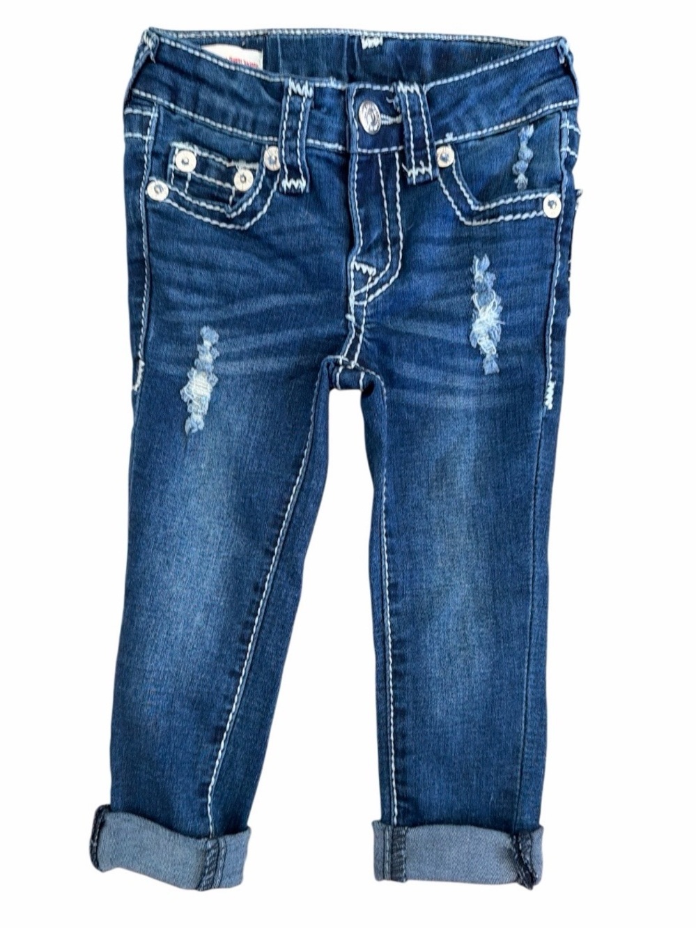 True Religion Kids Blue Denim Jeans with Signature Back Stitching